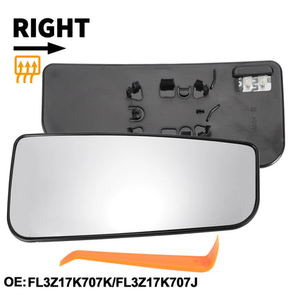 Heated Right Passenger Side Tow Mirror Glass for Ford
