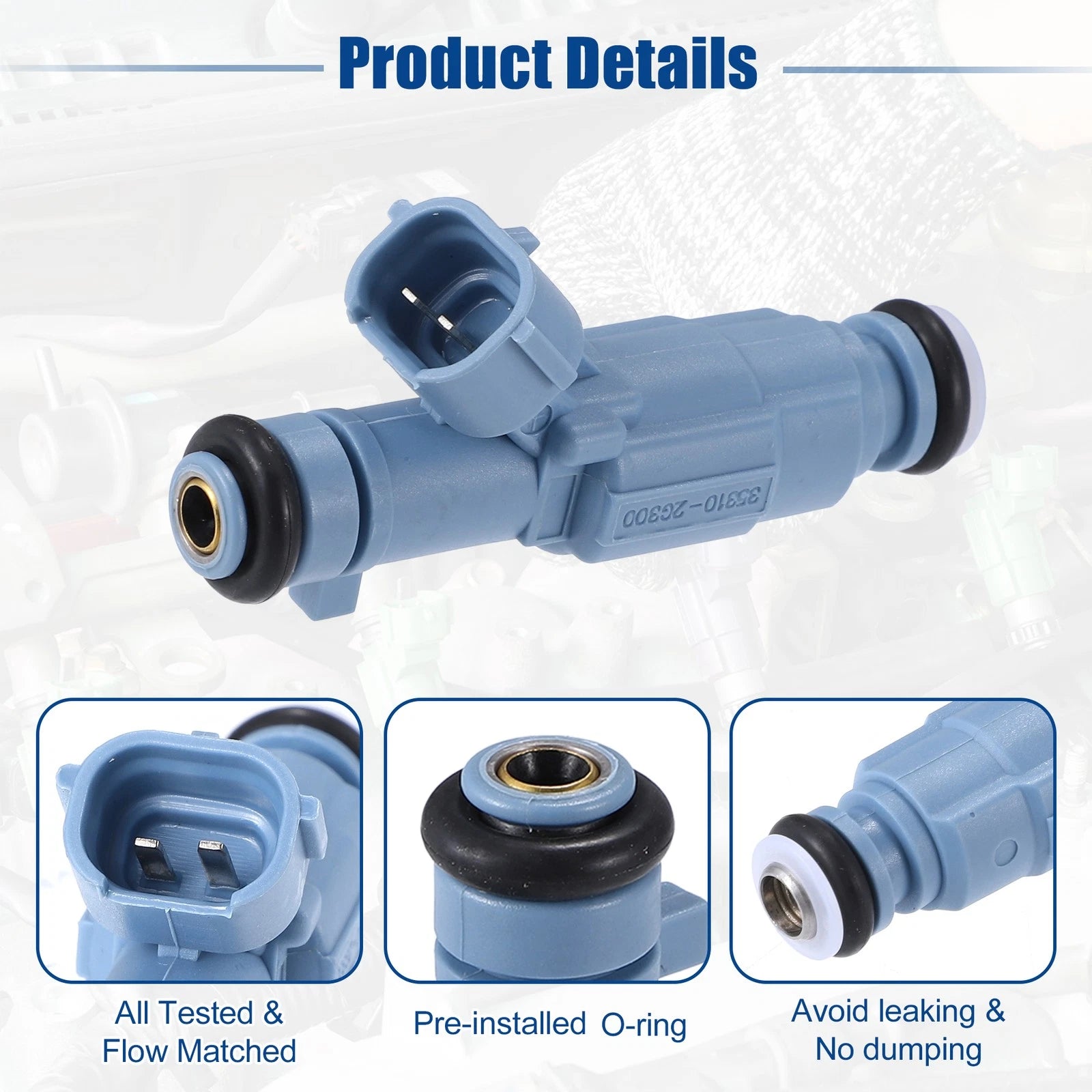 4pcs Fuel Injector Nozzle Replacement for Hyundai Sonata 2.4L (2010–2015)