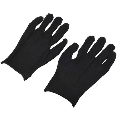 12 Pairs Black Cotton Gloves for Sensitive Cleaning (No Specific Years)