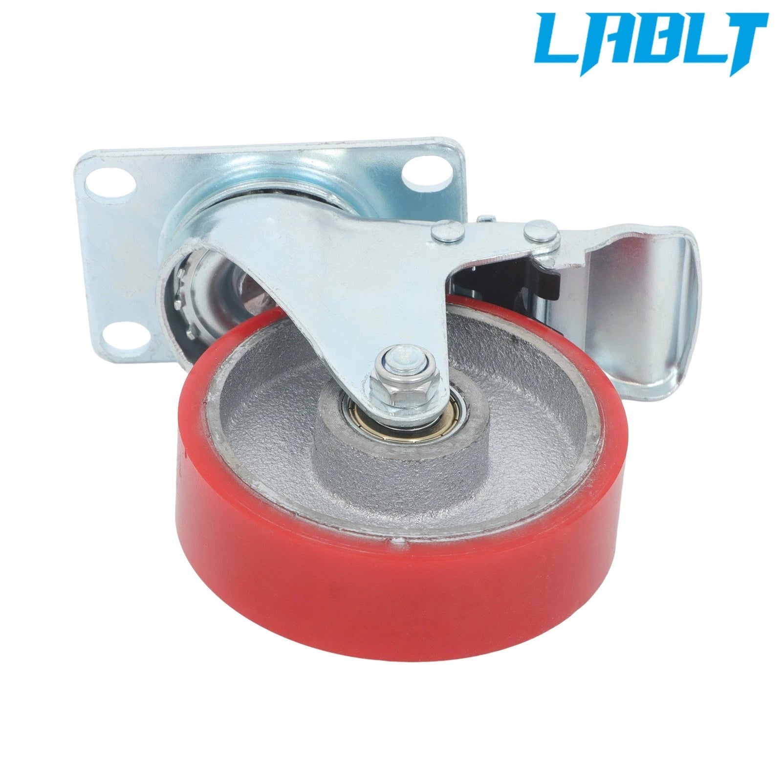 Set of 4 Heavy Duty 4" Red Polyurethane Casters for