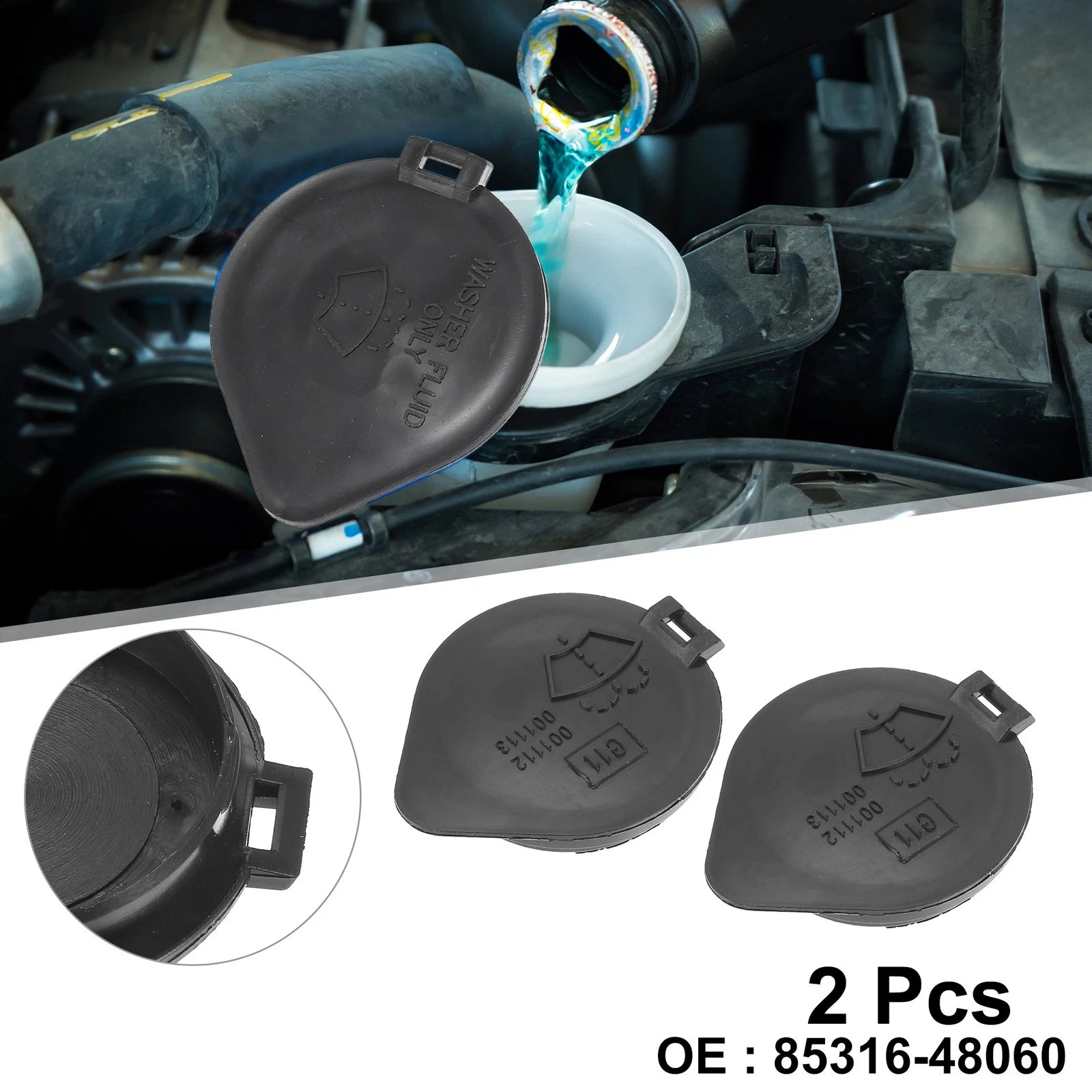Windscreen Washer Fluid Reservoir Cap 2 Pcs Replacement for Lexus Toyota (2008–2022)