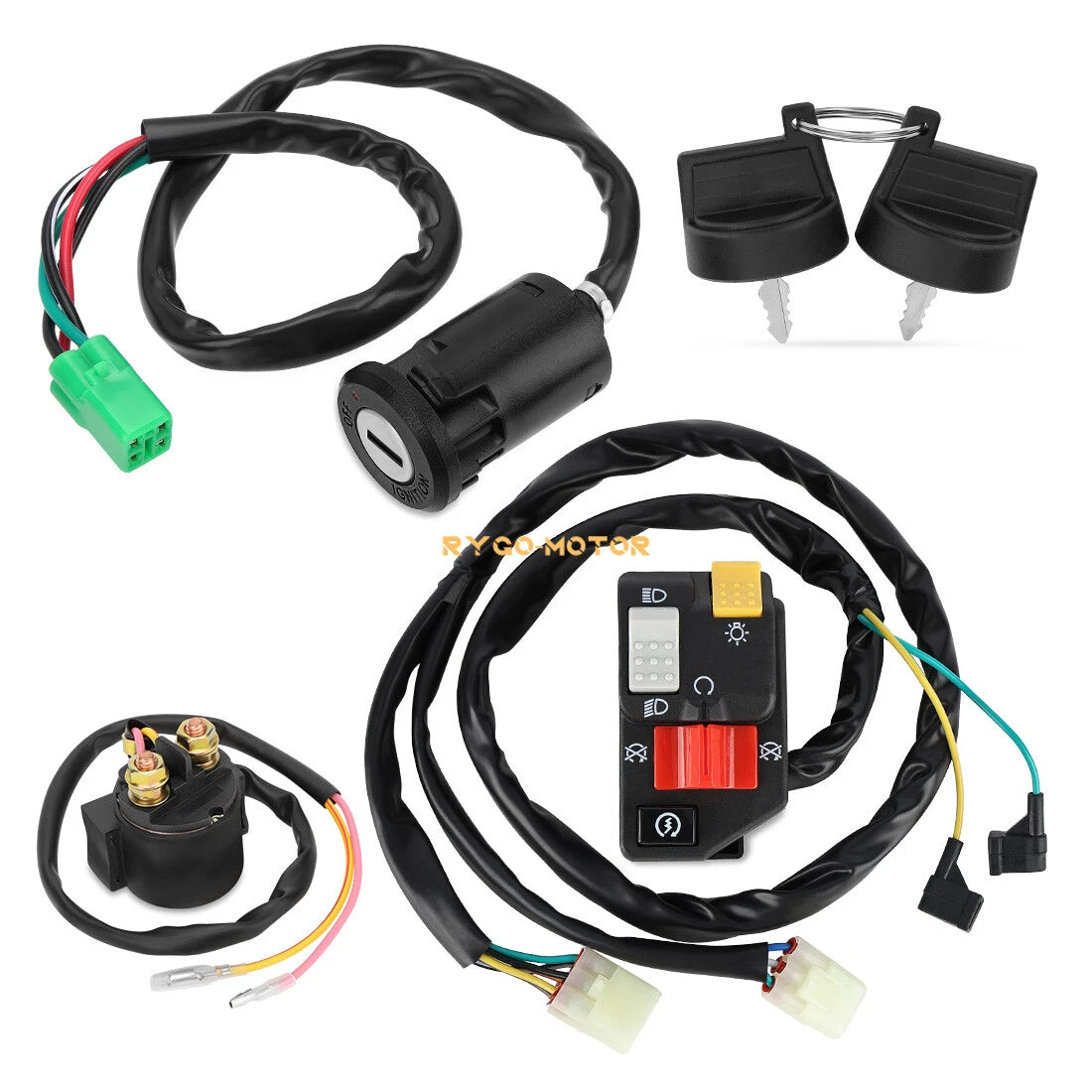 Handlebar Key Starter Relay Switch Kit for Honda TRX400EX Sportrax (2005–2007)