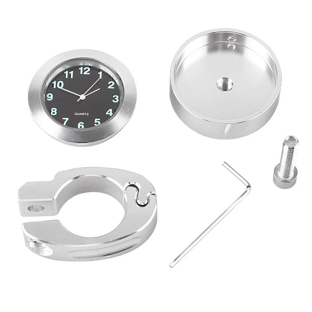 Digital Clock Watch Handlebar Mount Holder for Bike (Waterproof, Chrome)