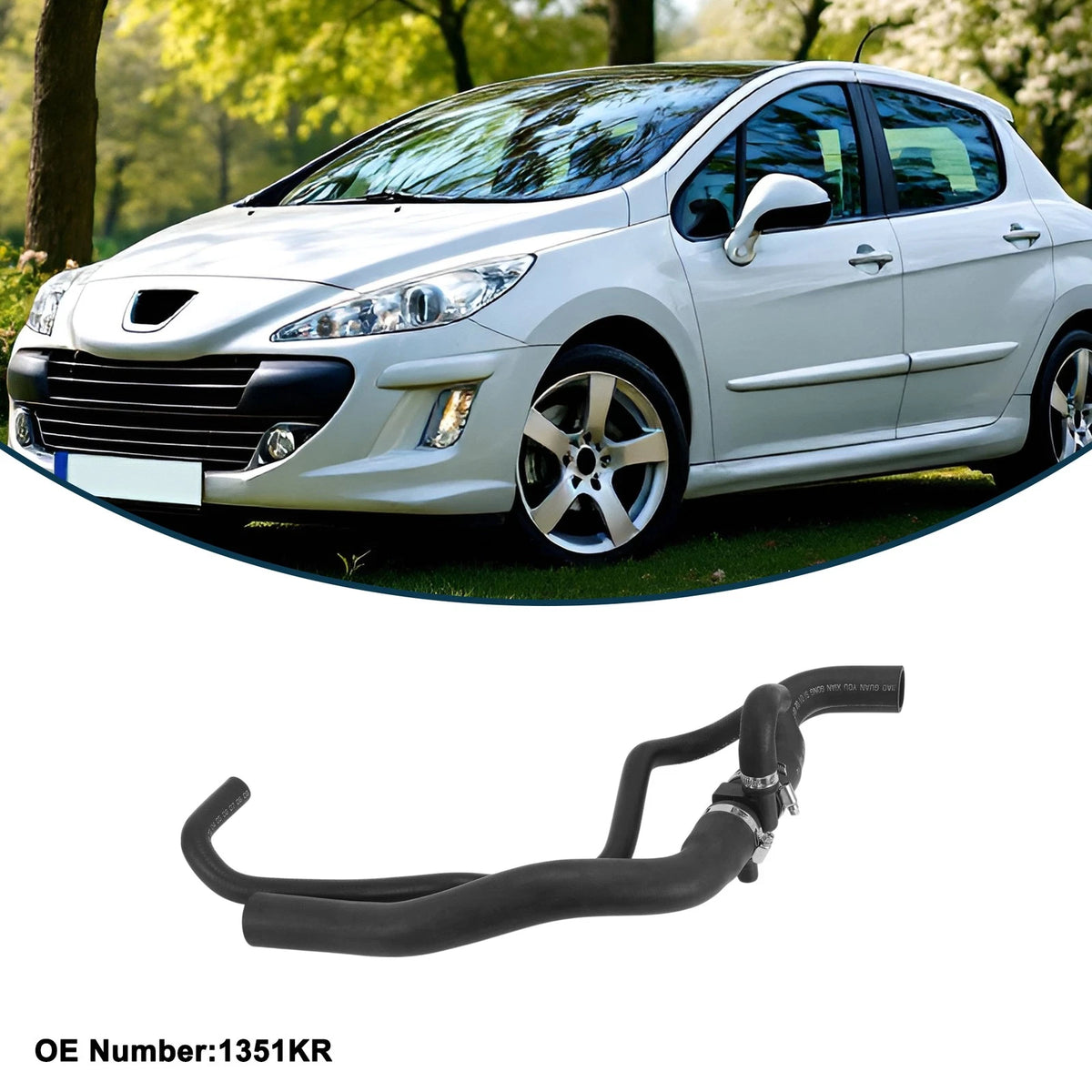 Radiator Hose for Peugeot 307 (2004–2007) No. 1351KR Rubber Coolant Pipe