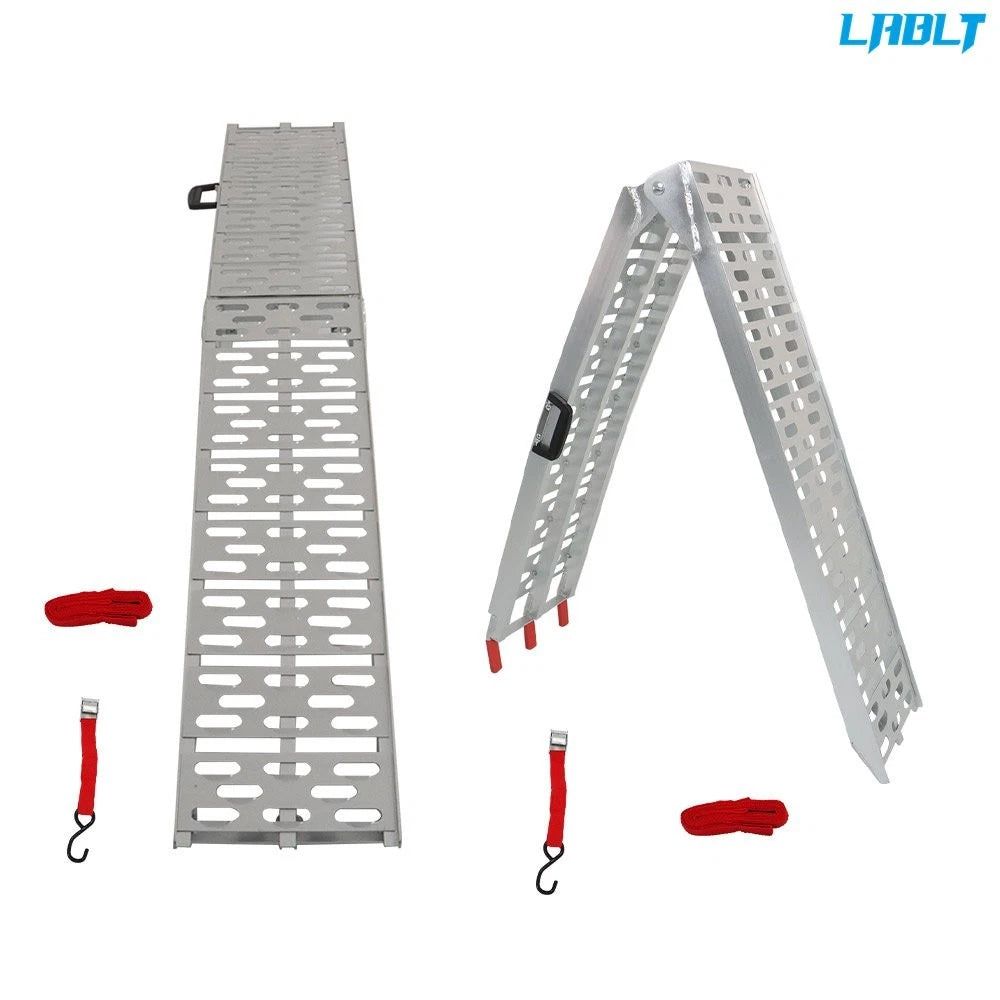 2X Aluminum Arched Loading Ramps for Motorcycle ATV UTV Truck Lawnmower