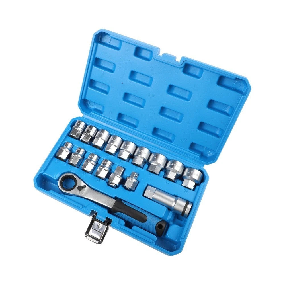 17-Piece Socket Wrench Set for Automotive Use (No Specific Make/Model)
