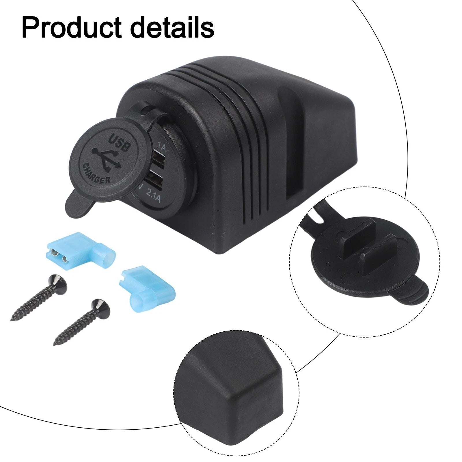 Waterproof USB Socket for Campervan & Caravan (Twin Ports)