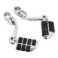 Chrome Long Angled Highway Foot Pegs for 1.25" Engine Guard Bar