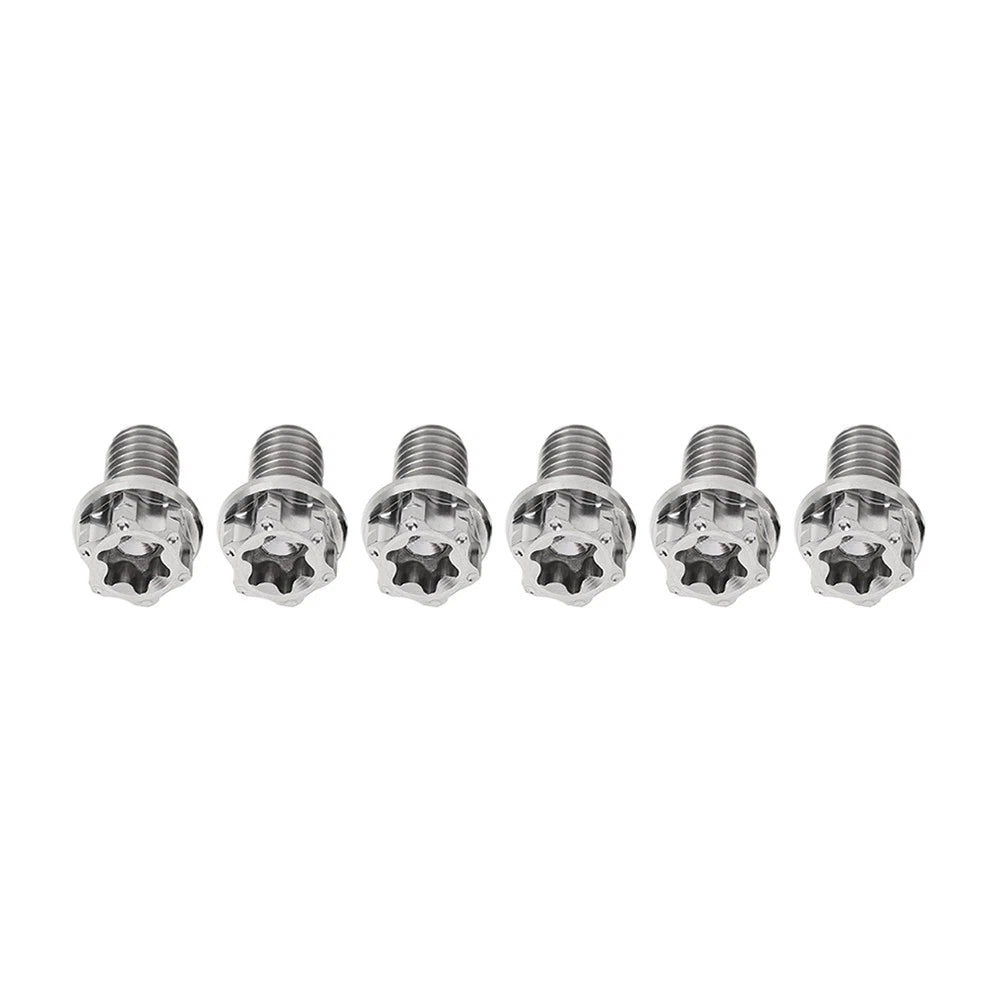 6pcs Titanium M6x35mm Torx Head Flange Screws for Motorcycle