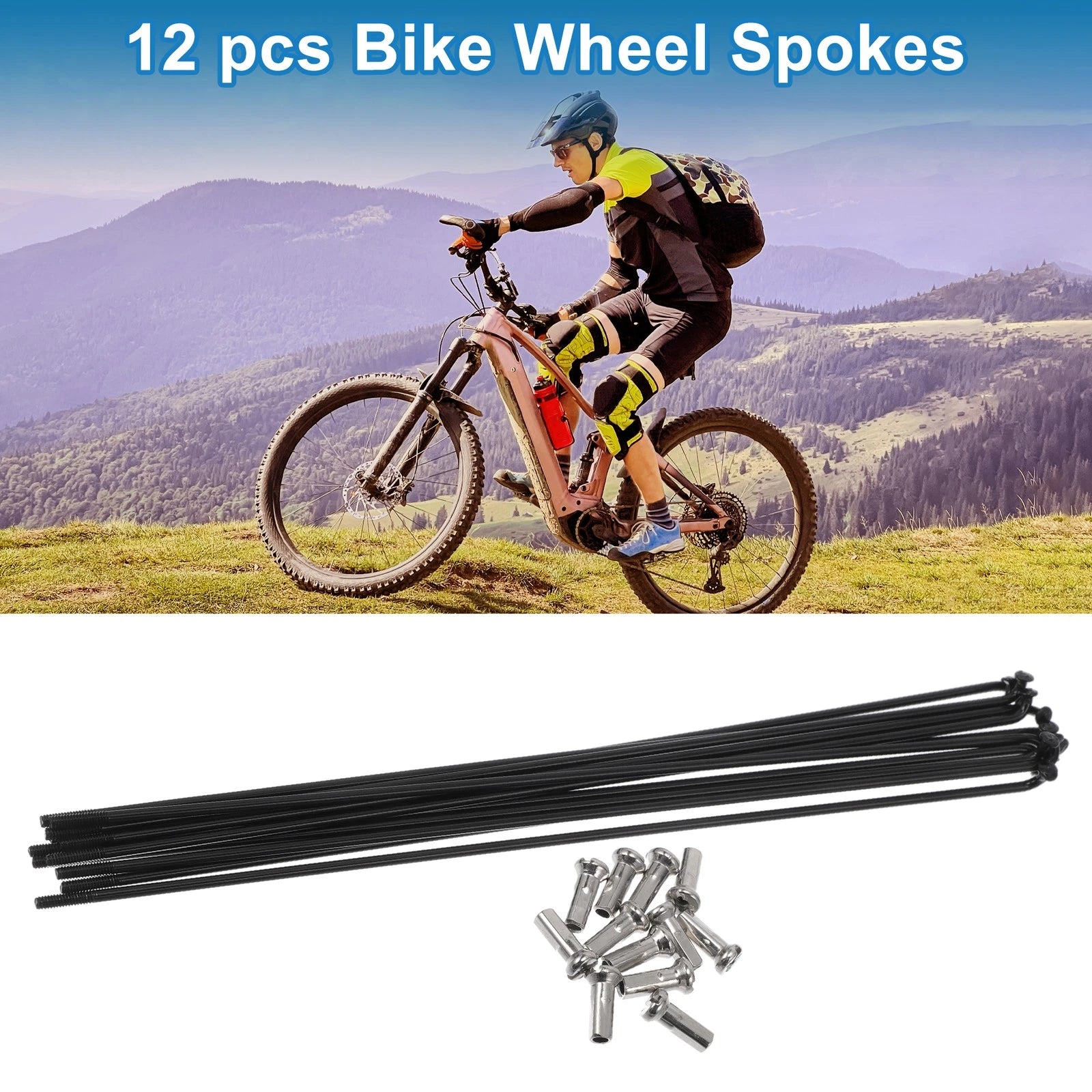 Bicycle Spoke Nipples Set 304 Stainless Steel 14G 183mm for Universal