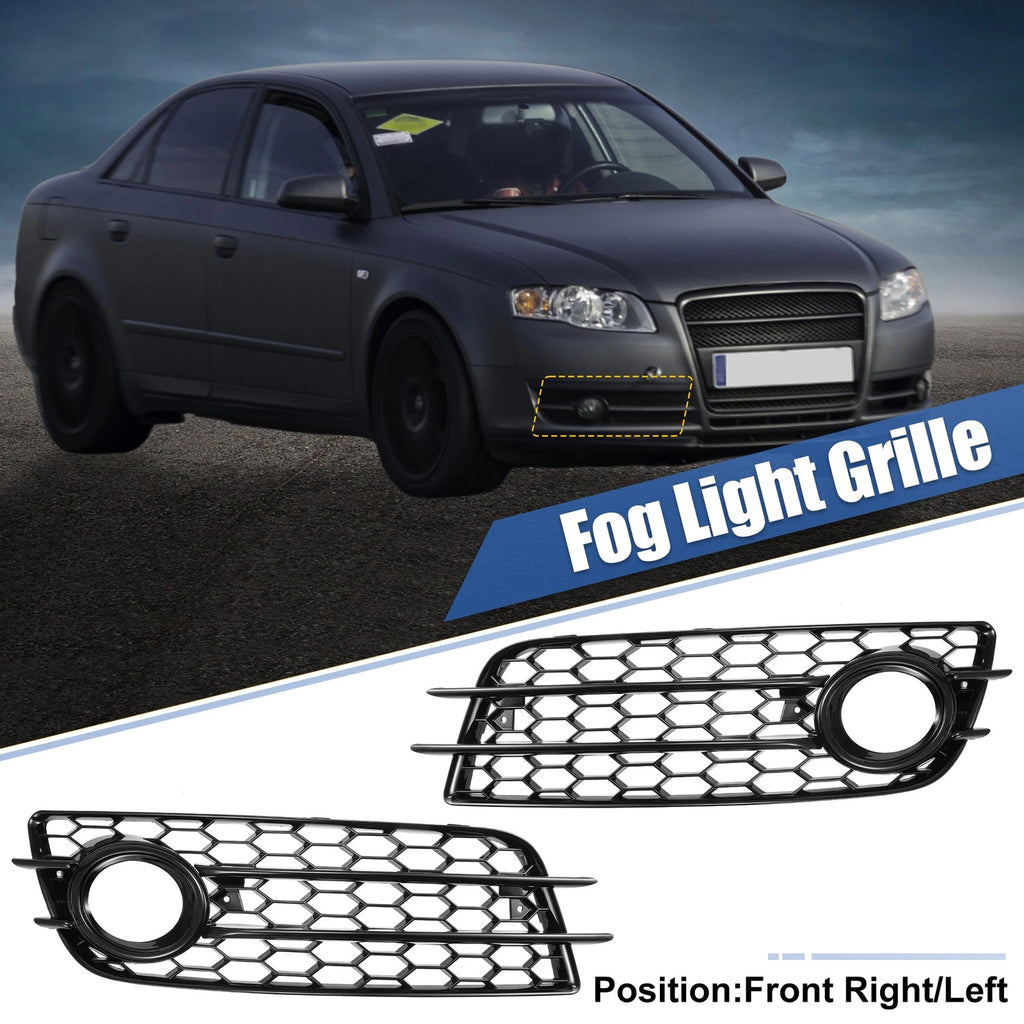 Front Fog Light Mesh Grille Cover Pair for Audi A4 B8 (2008–2012)