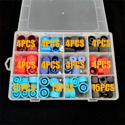 77PCS A/C R134a R12 Side Valve Core Dust Caps O Ring Set Universal