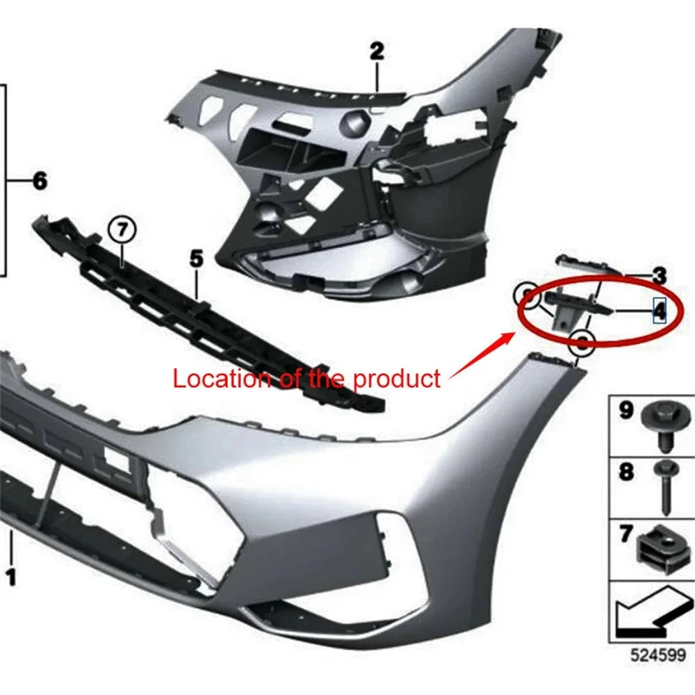 Left Front Bumper Grille Bracket for BMW G20 G21 G28 (2019–2023) 51117422251