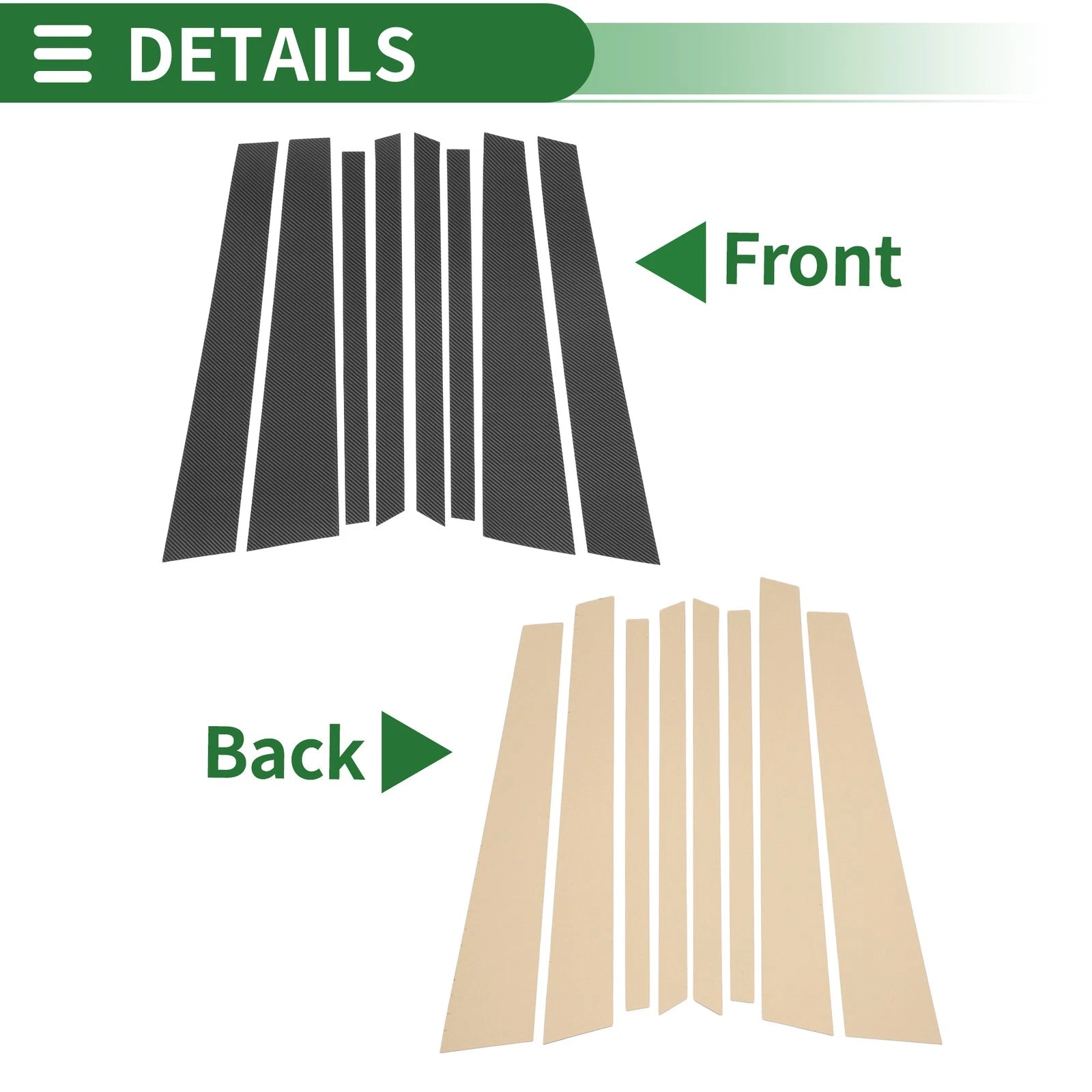 8 Pcs Door Pillar Window Trim Replacement for BMW X5 (2007–2013)