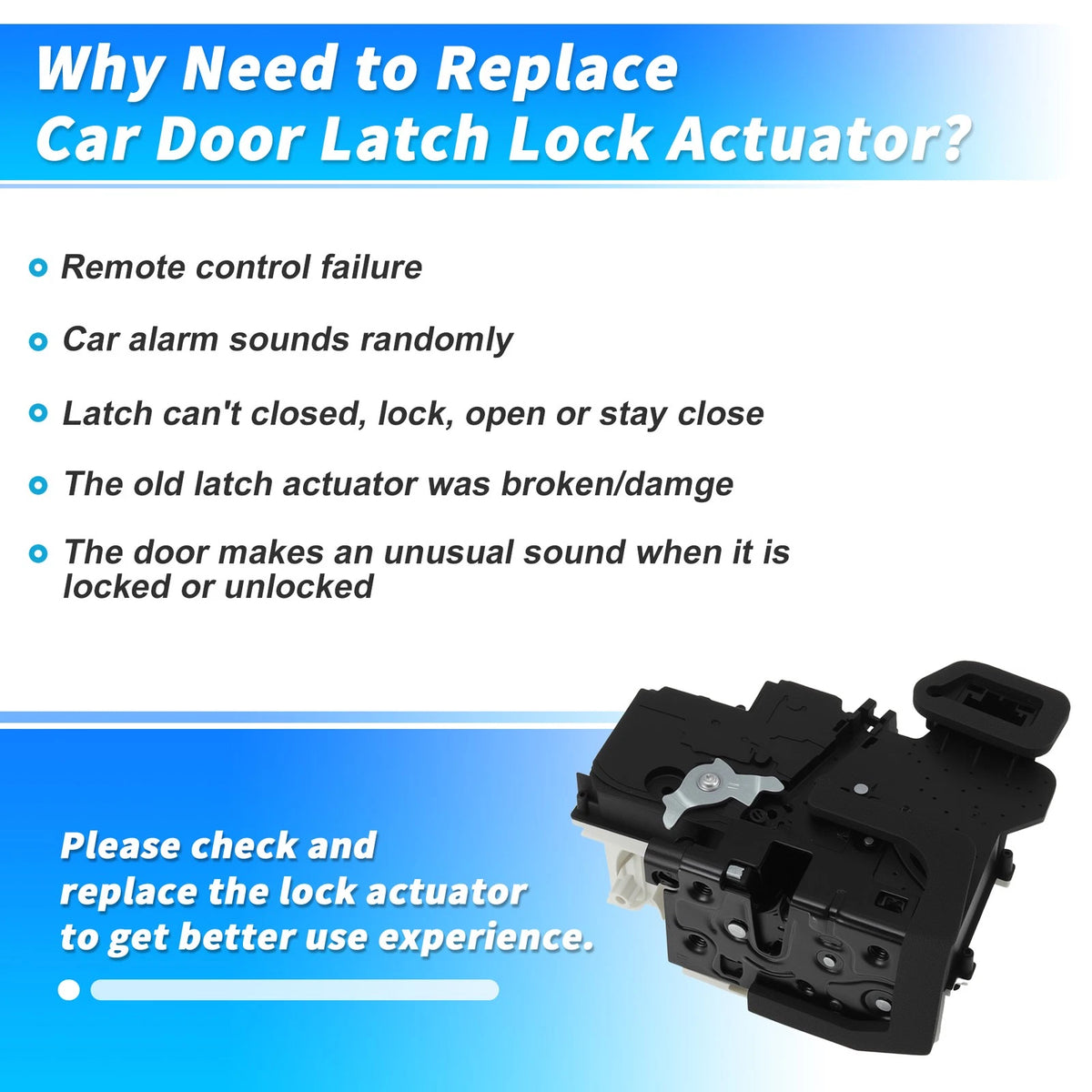 Front Left Power Door Lock Actuator BK21V219A65BN for Ford Transit Custom (2012–2023)