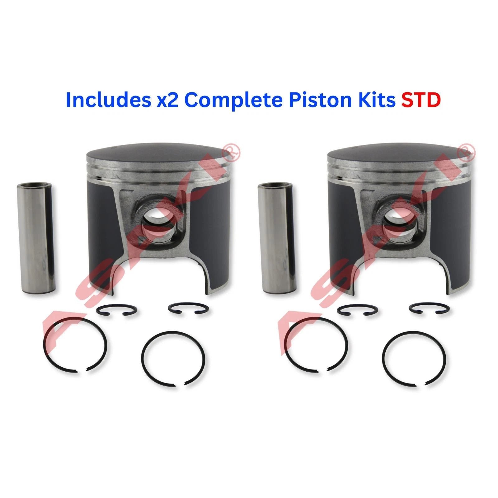 2X Piston Kit for SeaDoo 951 (47-108 290-887-570-F STD + Ring)