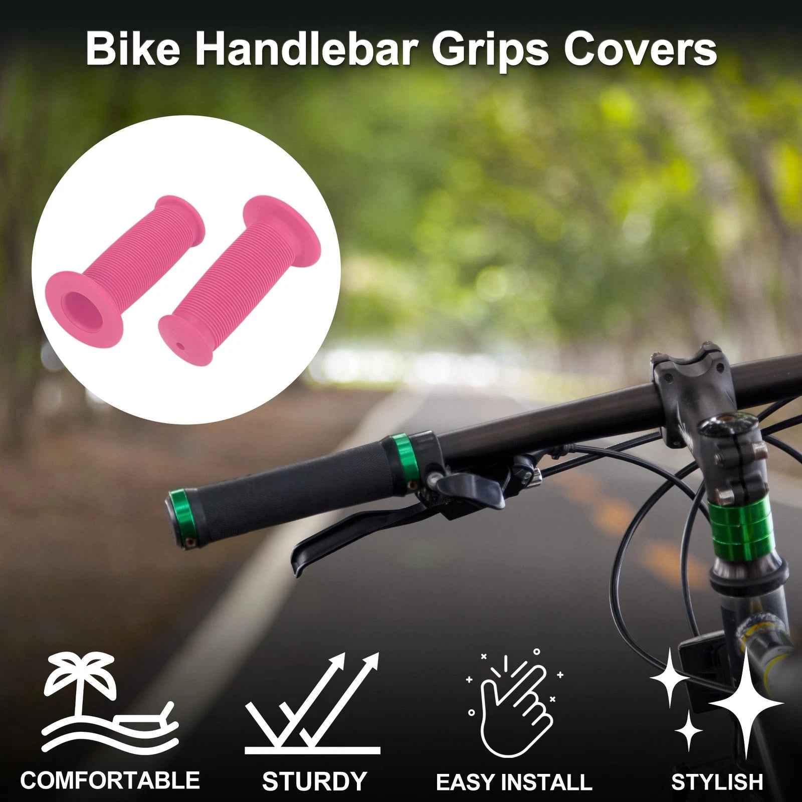 Bike Handlebar Grip Cover 85mm Lightweight MTB End Grip Protector 1 Pair for Pink (1 Pair)