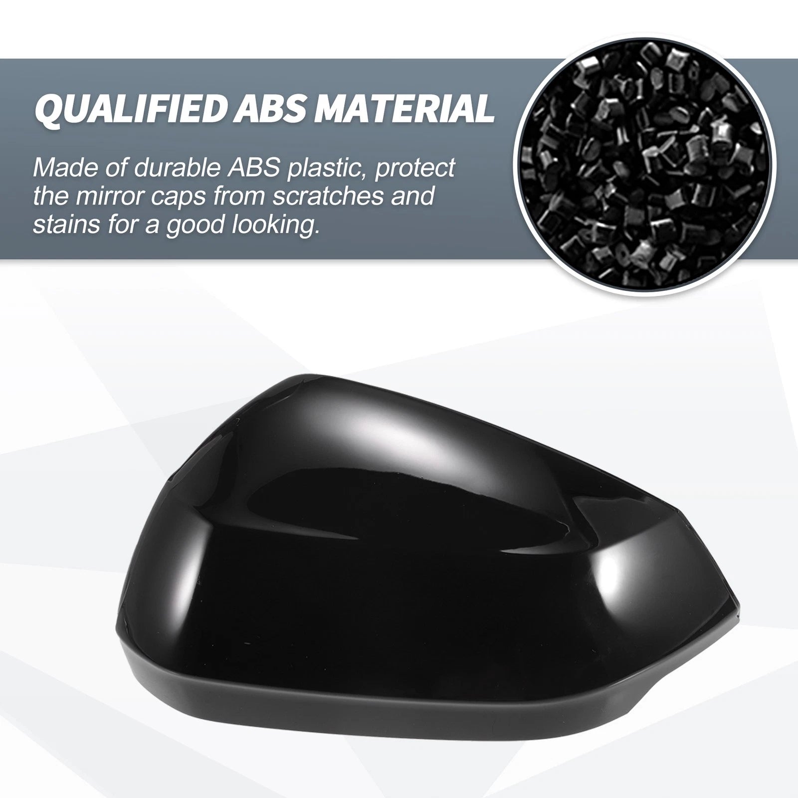 Rearview Mirror Cover Cap Gloss Black for Audi Q2 (2017–2024)