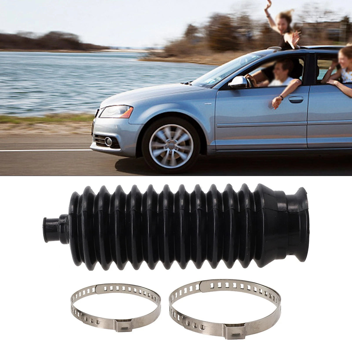 Set of 2 Gaiter Pinion Boots for Steering Rack (Compatible with )