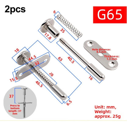 2pc Set Iron Plunger Latches for Beds and Cupboards (Total Length)
