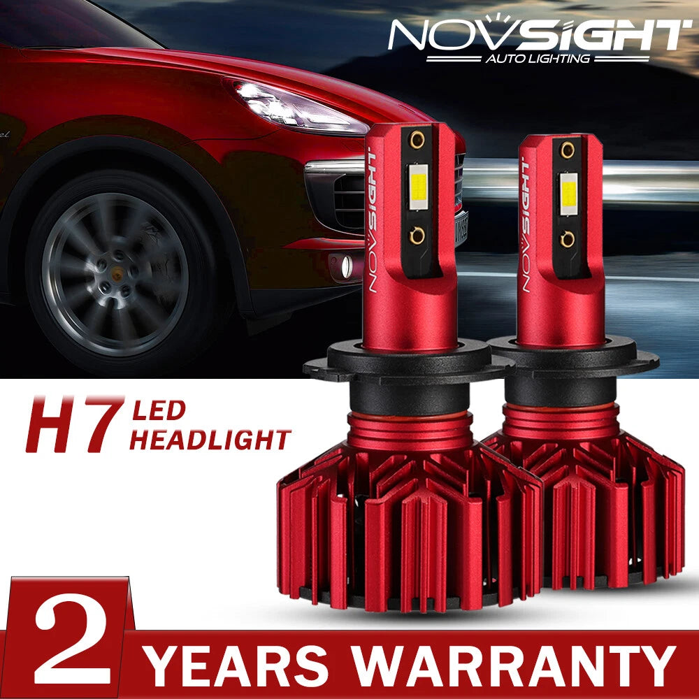 2X H7 LED Headlight Bulbs for