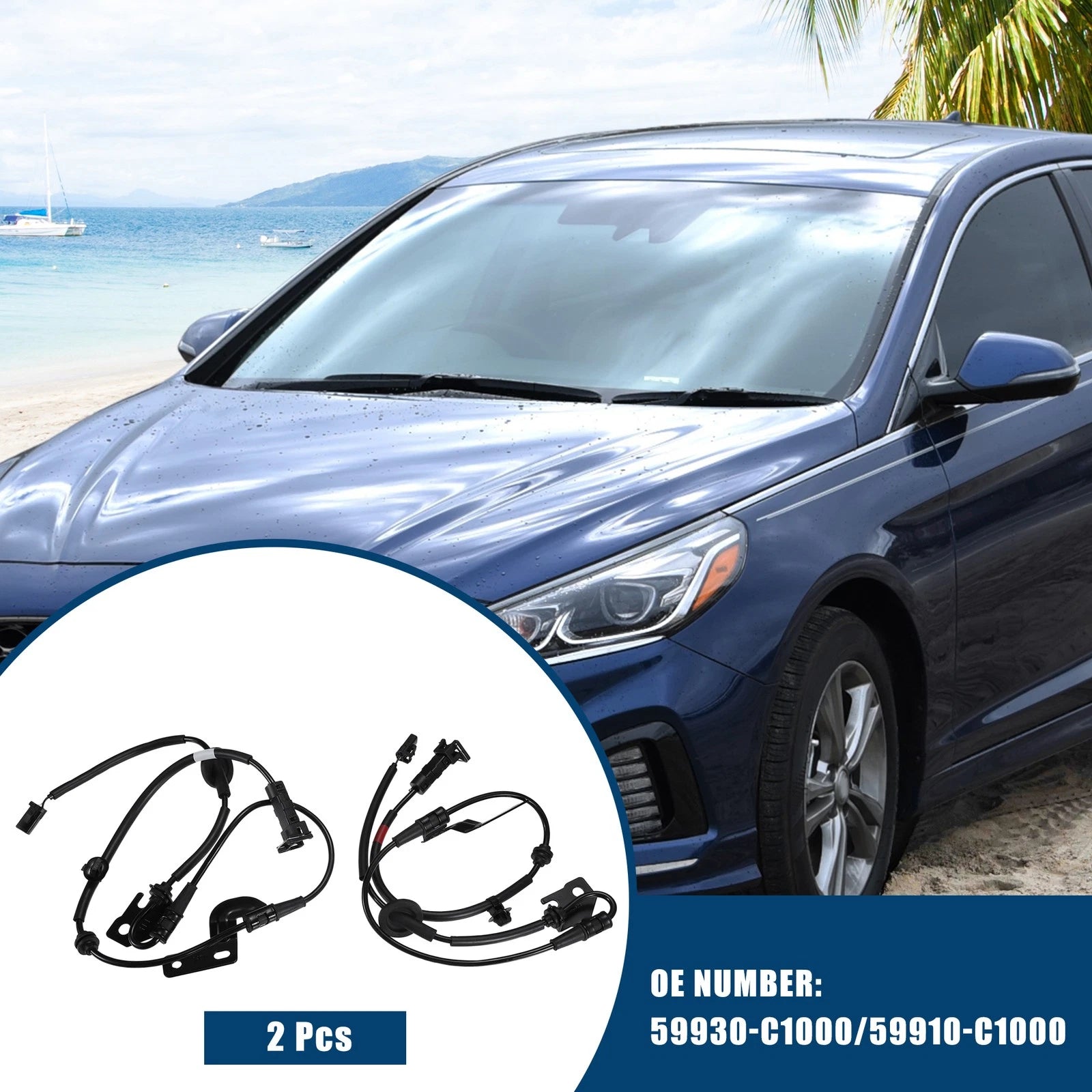 2PCS ABS Wheel Speed Sensor Rear Replacement for Hyundai Sonata (2015–2017)