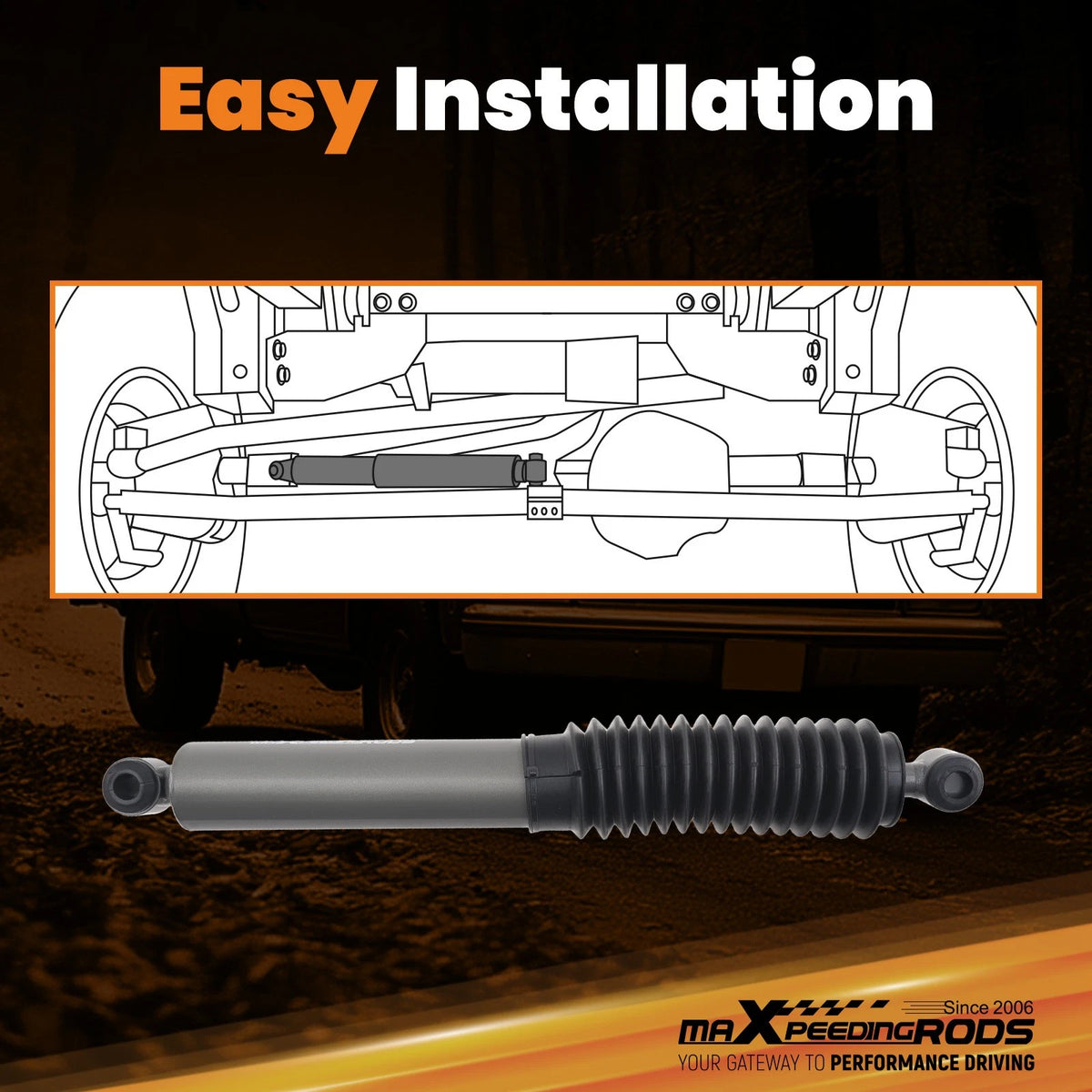 4WD Steering Stabilizer Kit for Chevy S10 (1982–2004) - Complete with Brackets