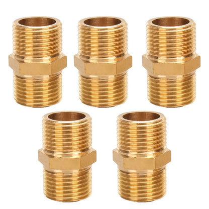 5X Pipe Quick Adapter for Various Applications (Brass Gold Tone)