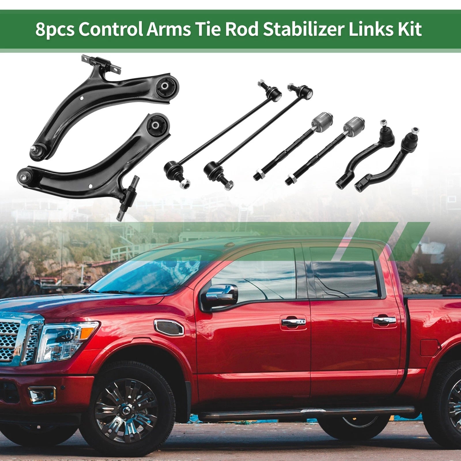 8pcs Front Suspension Control Arm Kit for Nissan Rogue Select (2014–2015)
