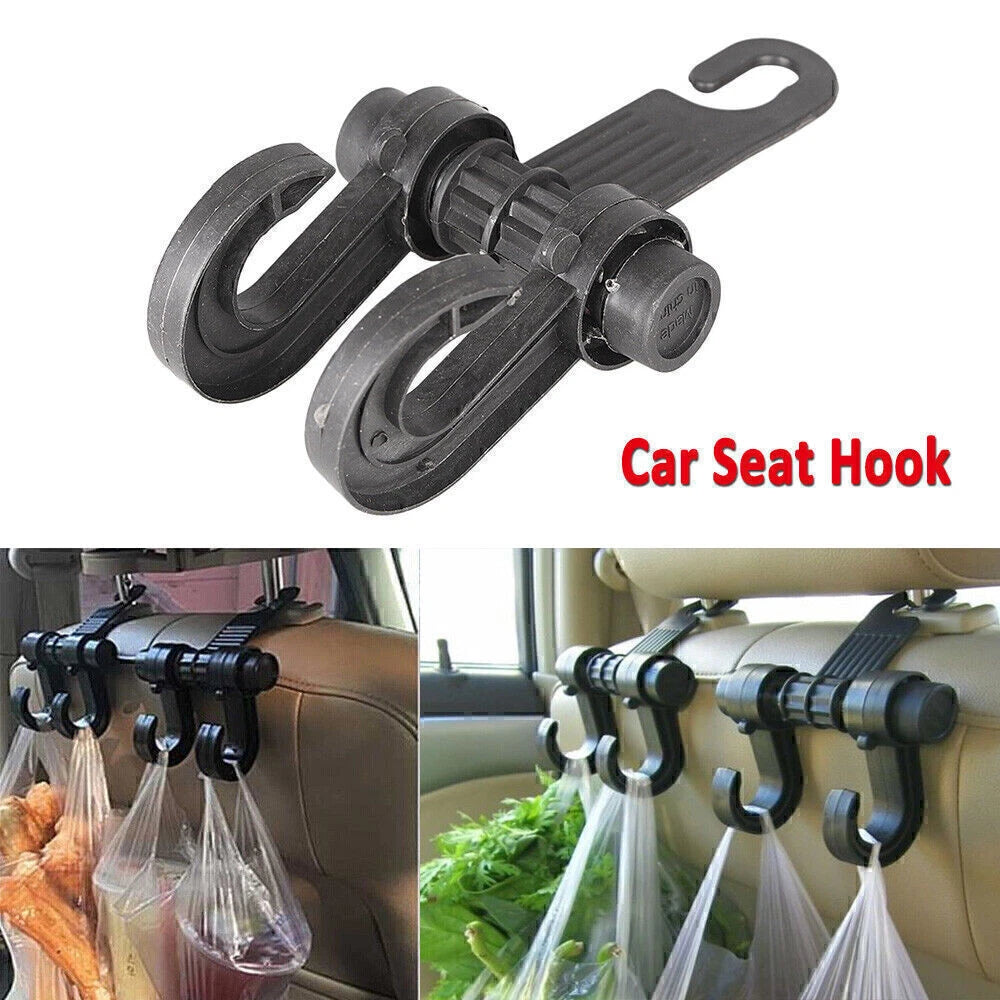 Dual Hook Headrest Hanger for Car Seat Organizer