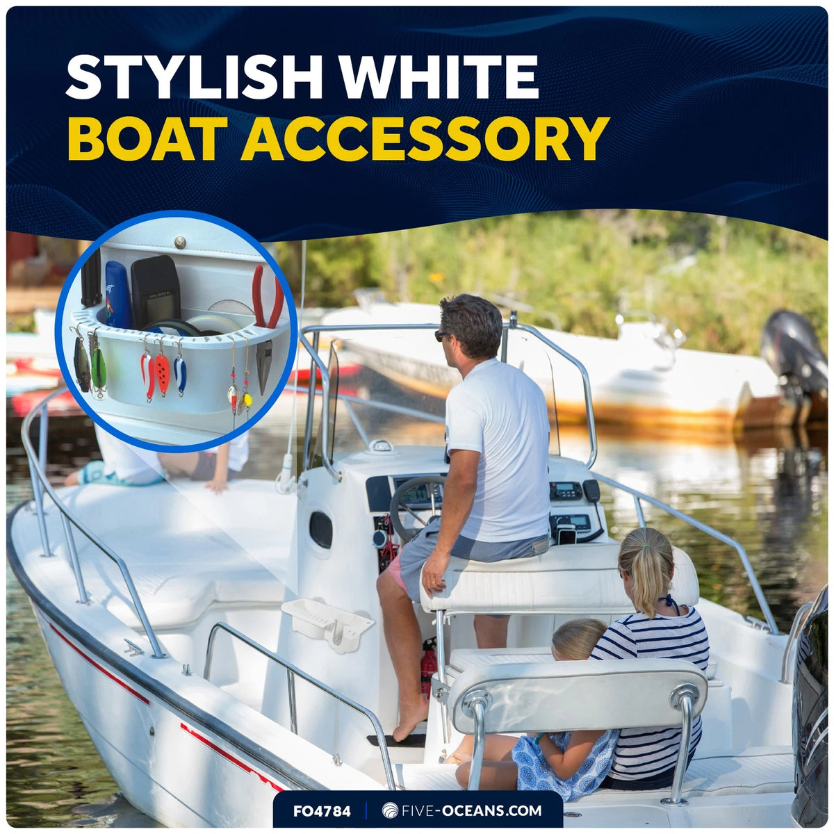 Boat Caddy Organizer with Cup Holder for Universal Use (FO4784)