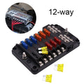 12-Way Blade Fuse Box Holder for Car Boat (12V 32V)