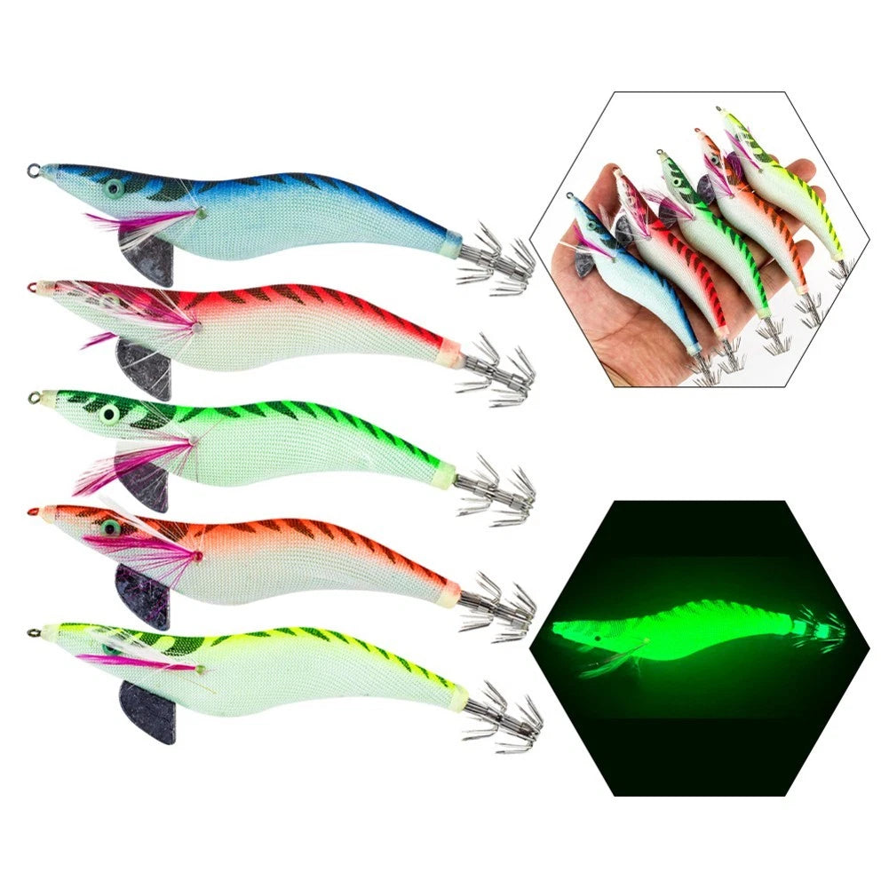 3D Eyes Squid Lure with Luminous Coating for Cuttlefish Fishing