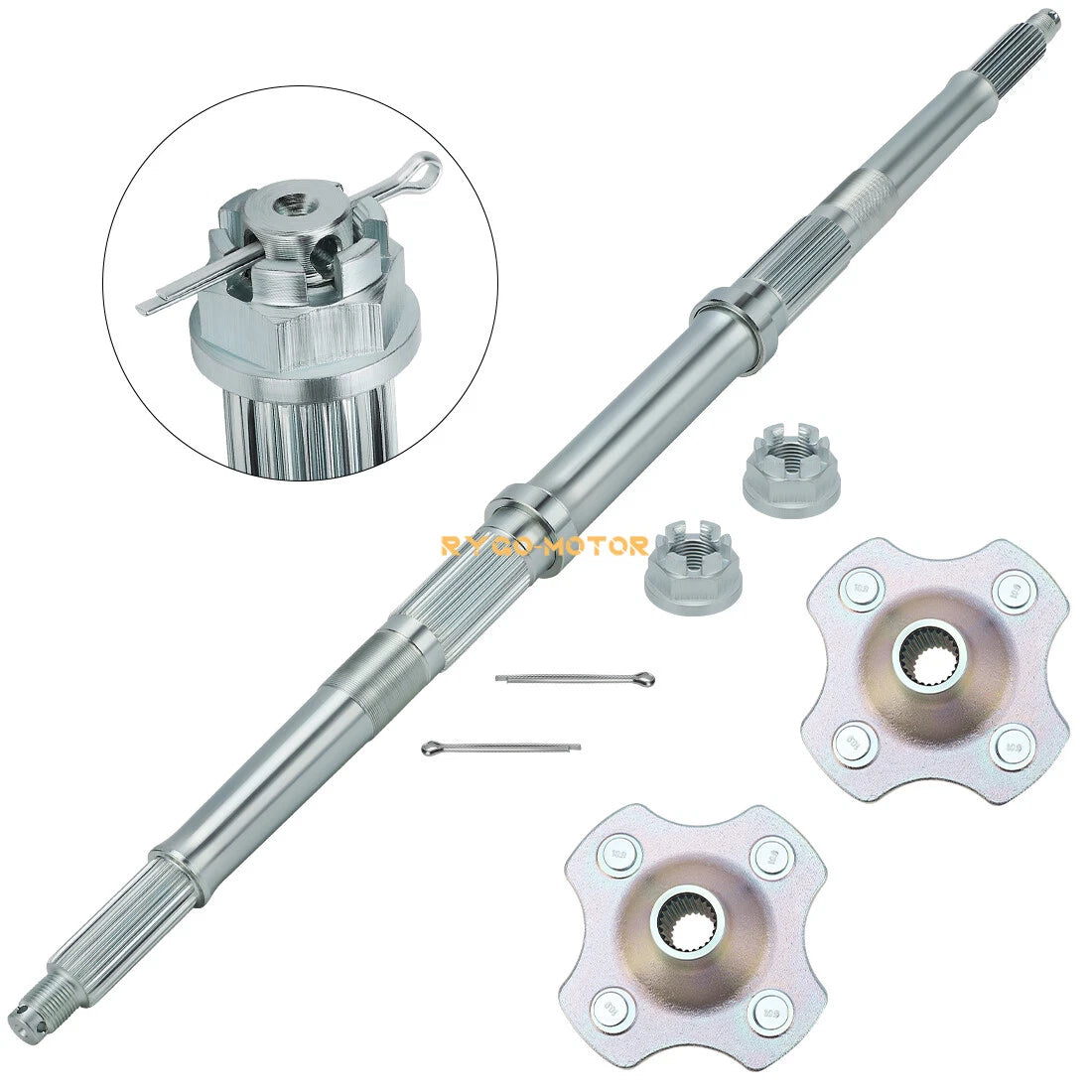 Rear Axle Shaft with Wheel Hub Nuts for Honda TRX300 Fourtrax 300 (1992–2000)
