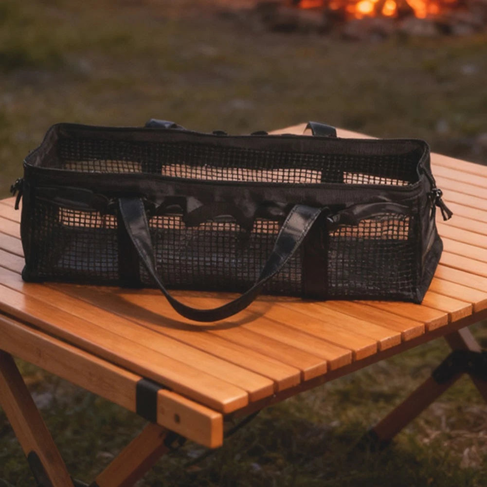 Camping Gear Storage Bag with Mesh Pocket and Carry Handles
