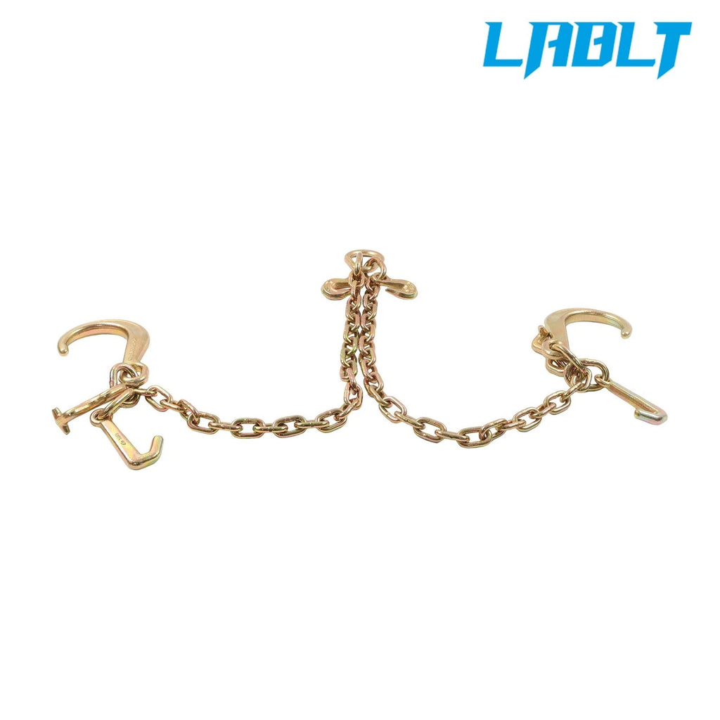 LABLT Chain 5/16"x2ft with RTJ Grab Hooks for Transport Logging (5400lbs)