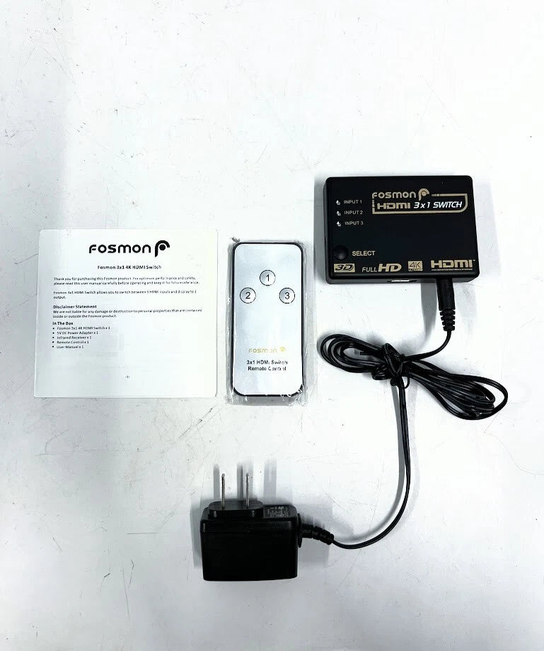 3X HDMI Switch for Fosmon (7956508063) with Remote Control