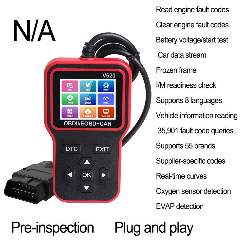 V620 Automotive Diagnostic Tool for Vehicle Fault Code Reading
