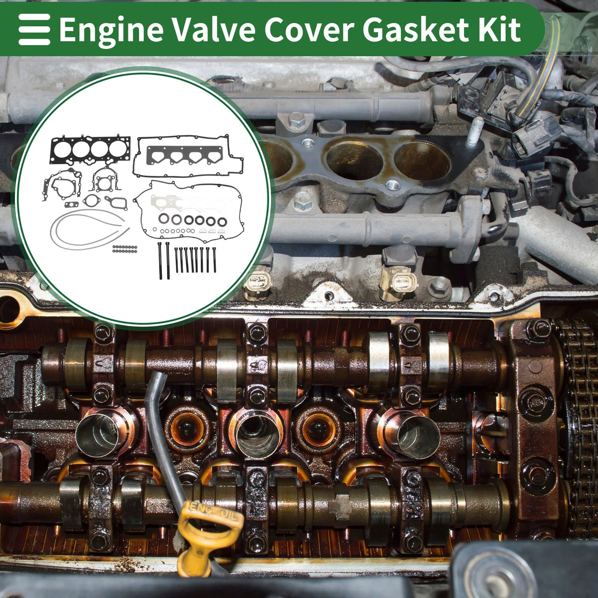 Engine Valve Cover Gasket Kit Replacement for Hyundai Elantra 2.0L (2008–2012)