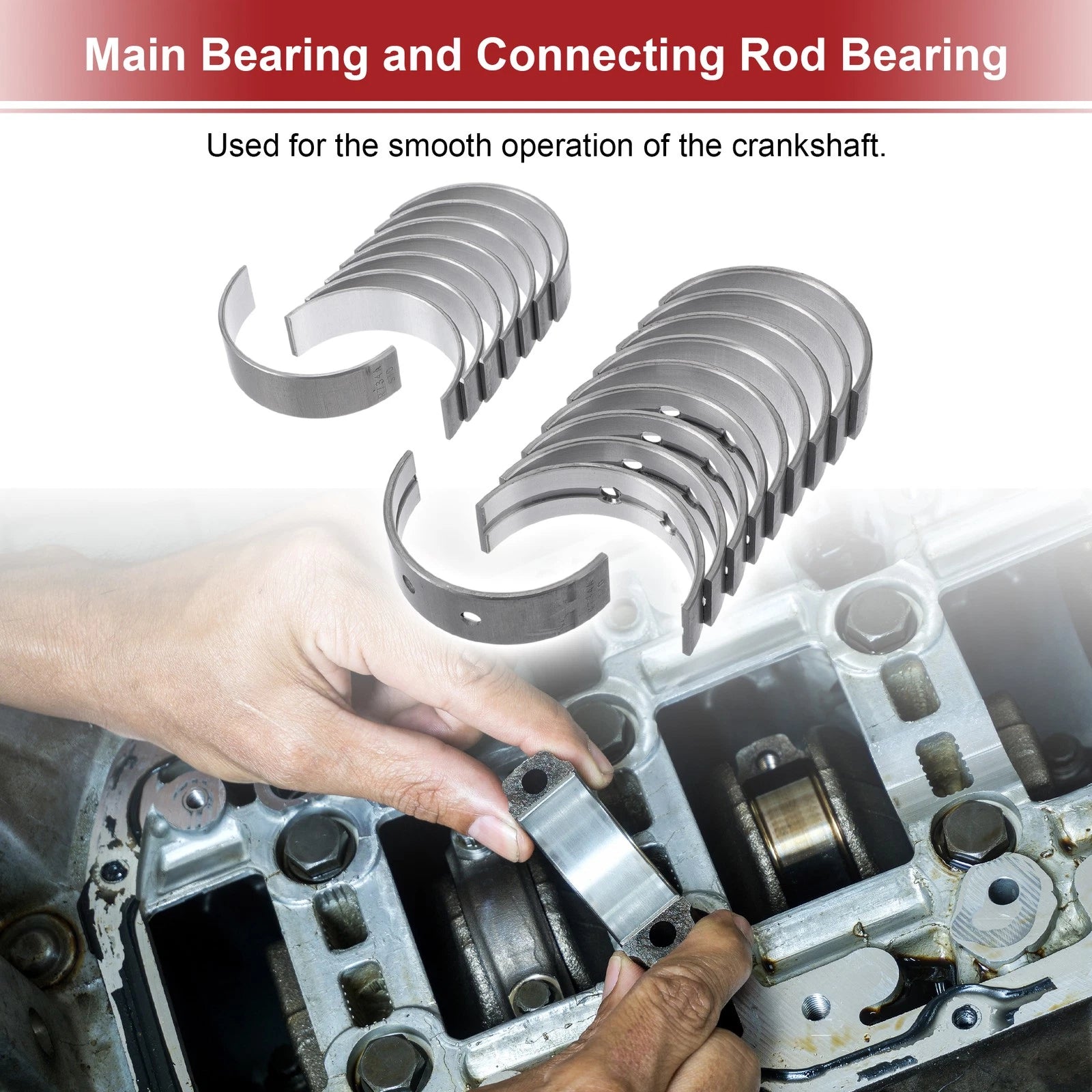 Main and Connecting Rod Bearing Kit Replacement for Toyota Corolla (1998–2007)