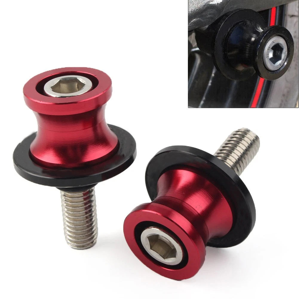 Set of 2 Swingarm Spools for Kawasaki ZX6R (2012–2021) 8MM Red