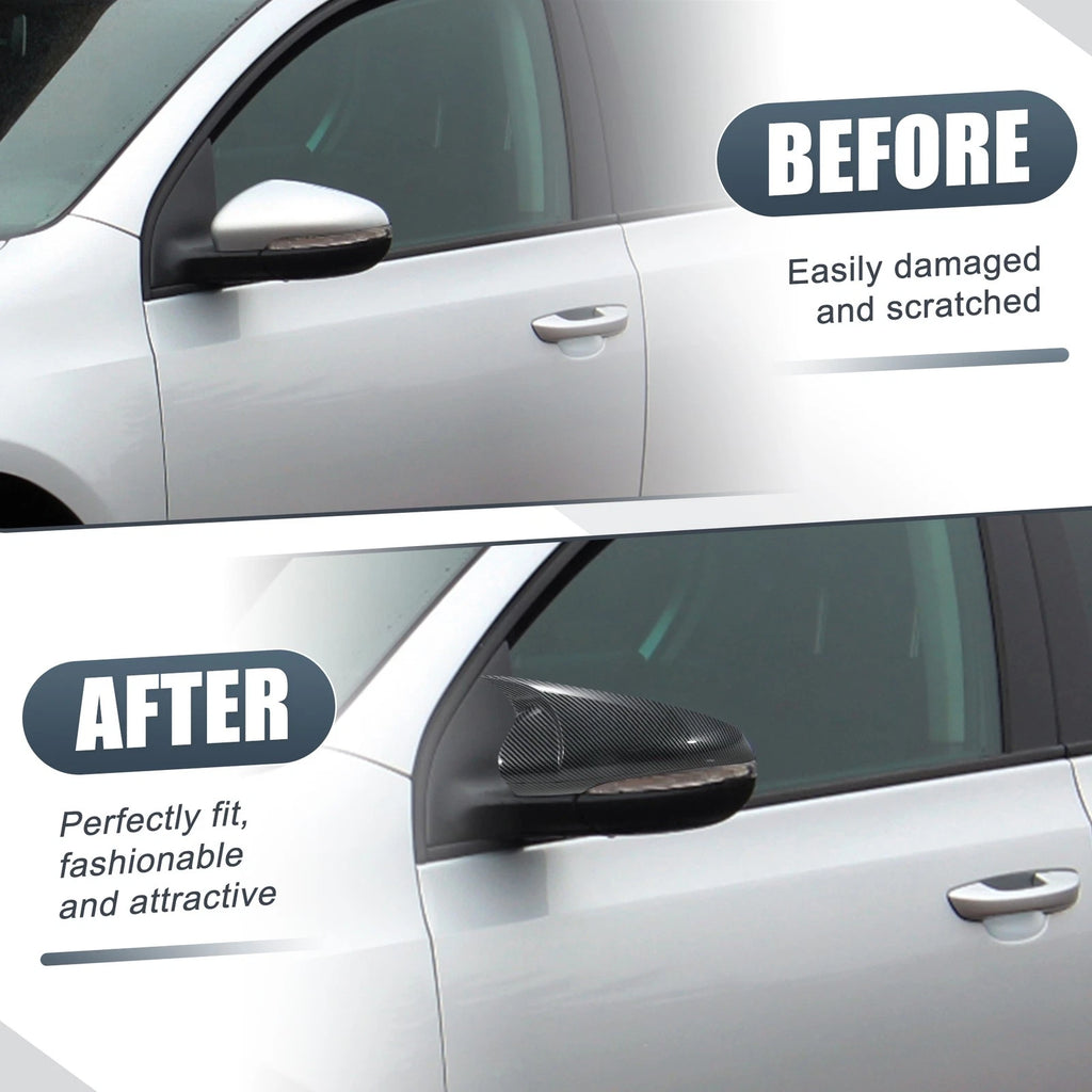 Rearview Mirror Cover Overlay Carbon Fiber Pattern for Volkswagen Golf 6 (2009–2013)