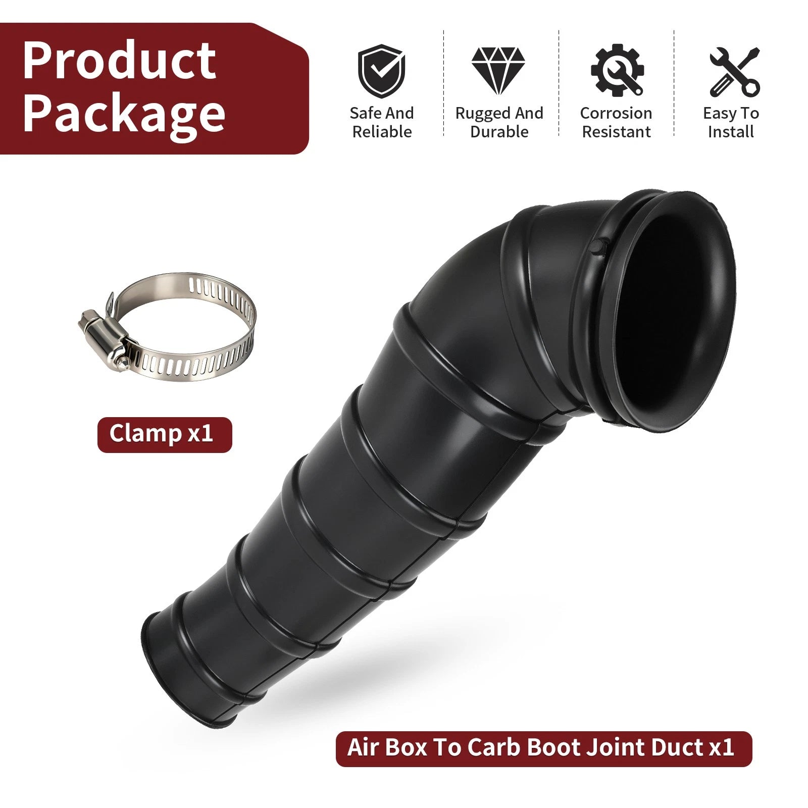 Air Box to Carb Boot Joint Duct for Yamaha Raptor 50, Badger, Grizzly 80, Champ 100 (2001–2006)