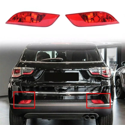 Set of 2 Rear Bumper Tail Light Reflectors for Jeep Compass (2017–2022)