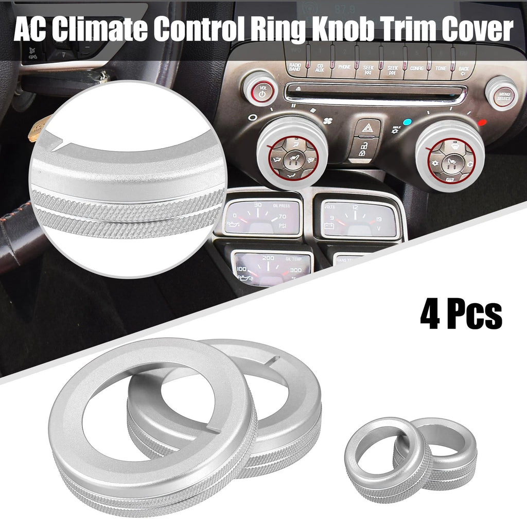 Center Control Ring Knob Cover Replacement for Chevrolet (4pcs) (2005–2015)