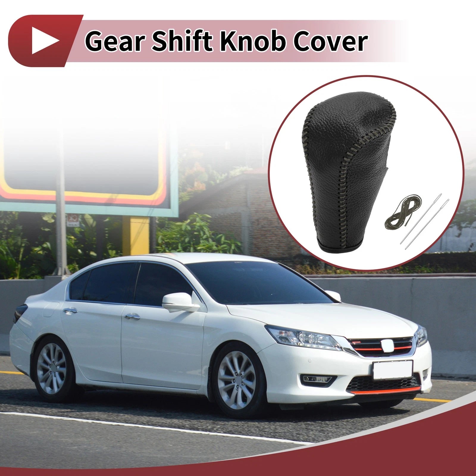 Gear Shift Knob Cover Replacement for Honda Accord (2008–2012) Pebbled Black