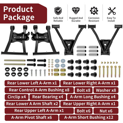Rear Upper Lower A-Arm Kit for Polaris Sportsman 800 (2005–2007)