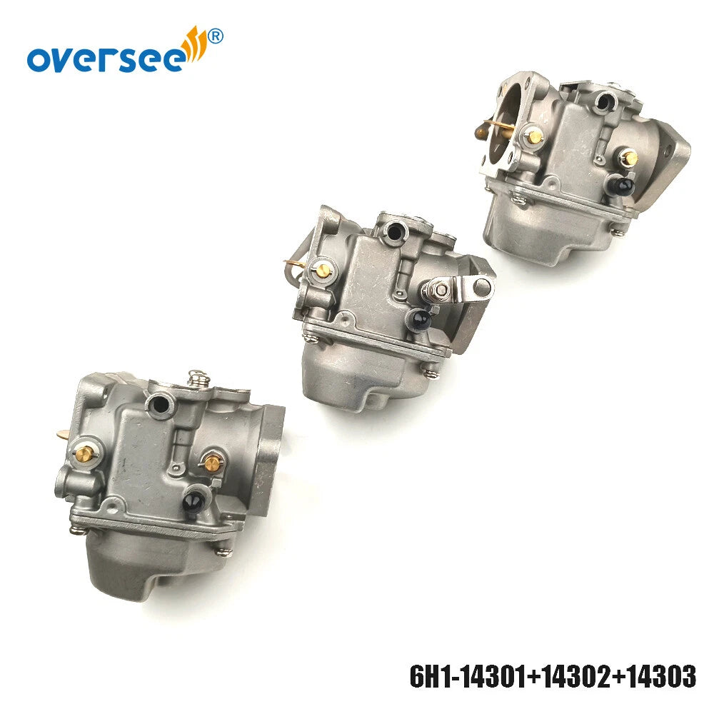 Set of 3 Carburetor Assy for Yamaha 90HP Outboard (6H1-14301/14302/14303)
