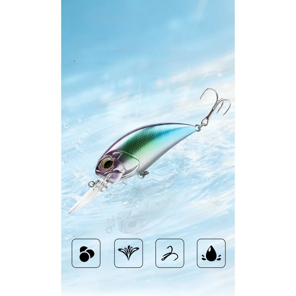 15g 65mm Crankbait Lure for Bass Pike Trout (Reflective Coating, 3D Eyes)