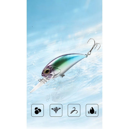 15g 65mm Crankbait Lure for Bass Pike Trout (Reflective Coating, 3D Eyes)